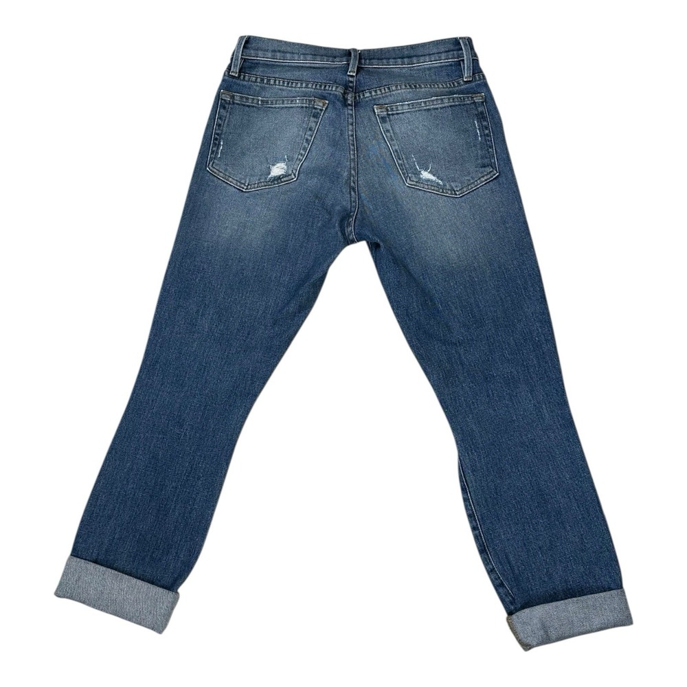 FRAME Denim Le Boy Light Wash High-Rise Straight Leg Distressed Jean Size 26 - Picture 3 of 15
